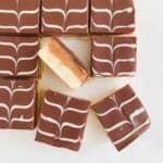 gluten free caramel slice cut into squares