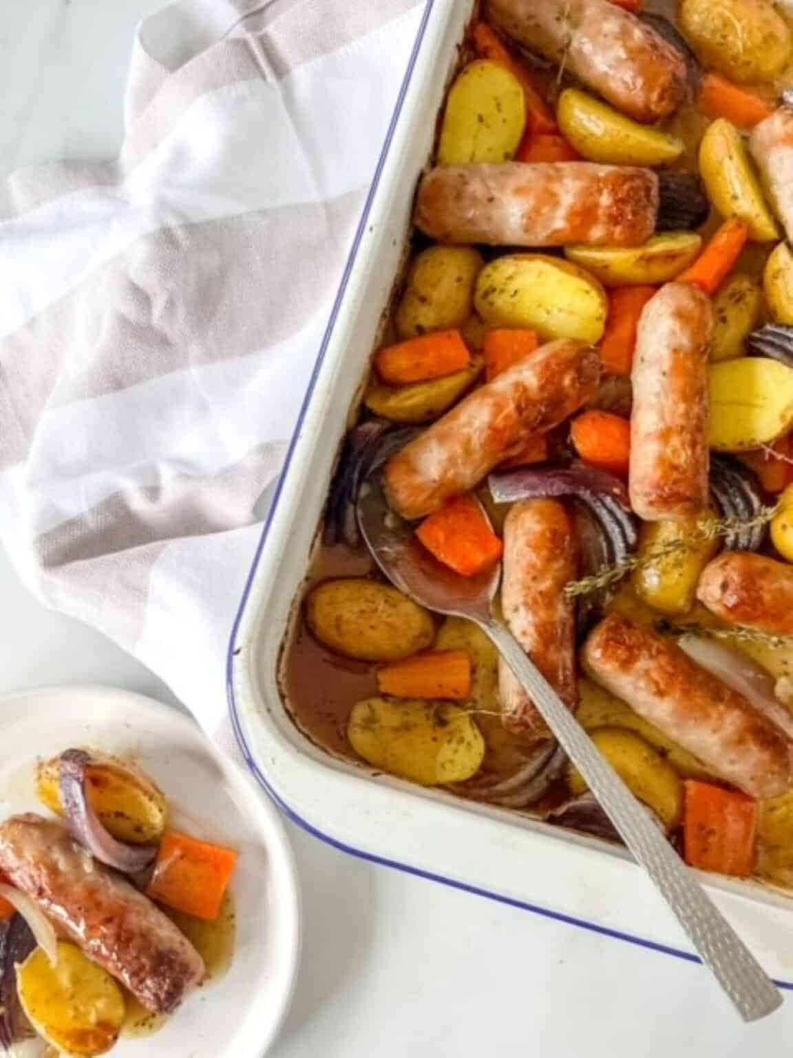 Easy Sausage Tray Bake Gluten Free Tranquility