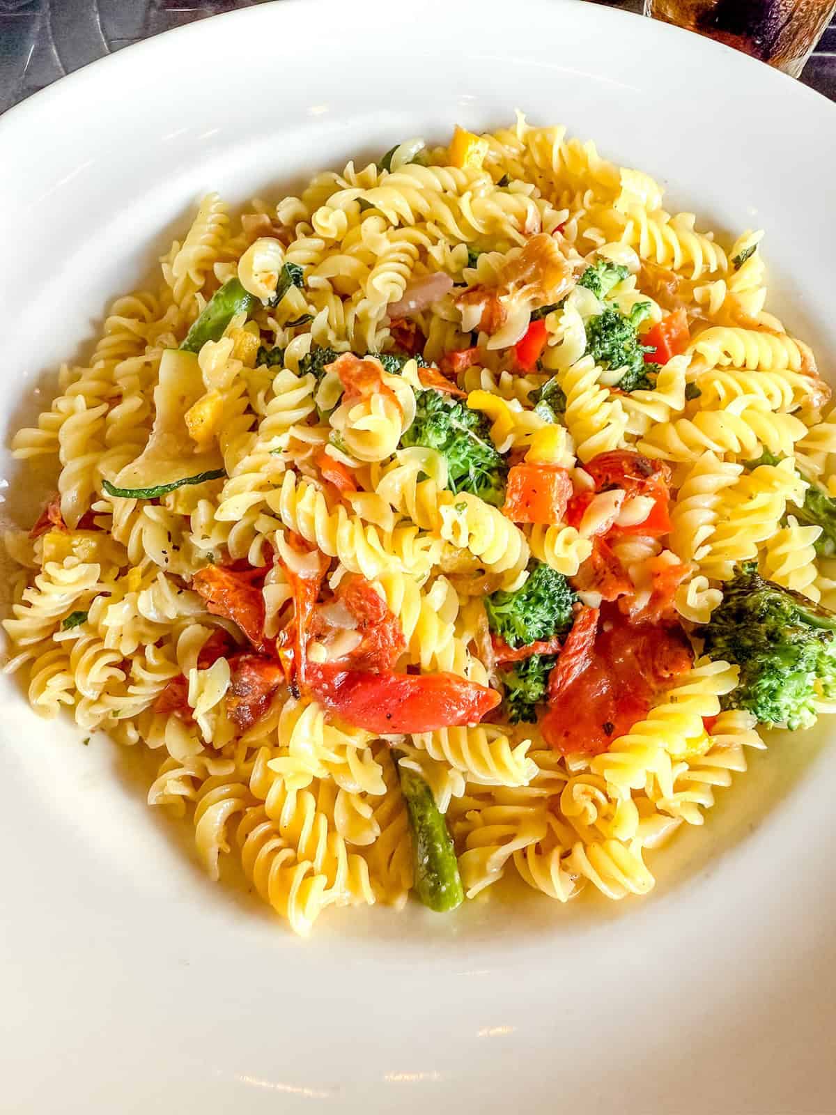 Close up of pasta in a bowl.
