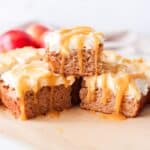 Caramel apple cake stacked together.
